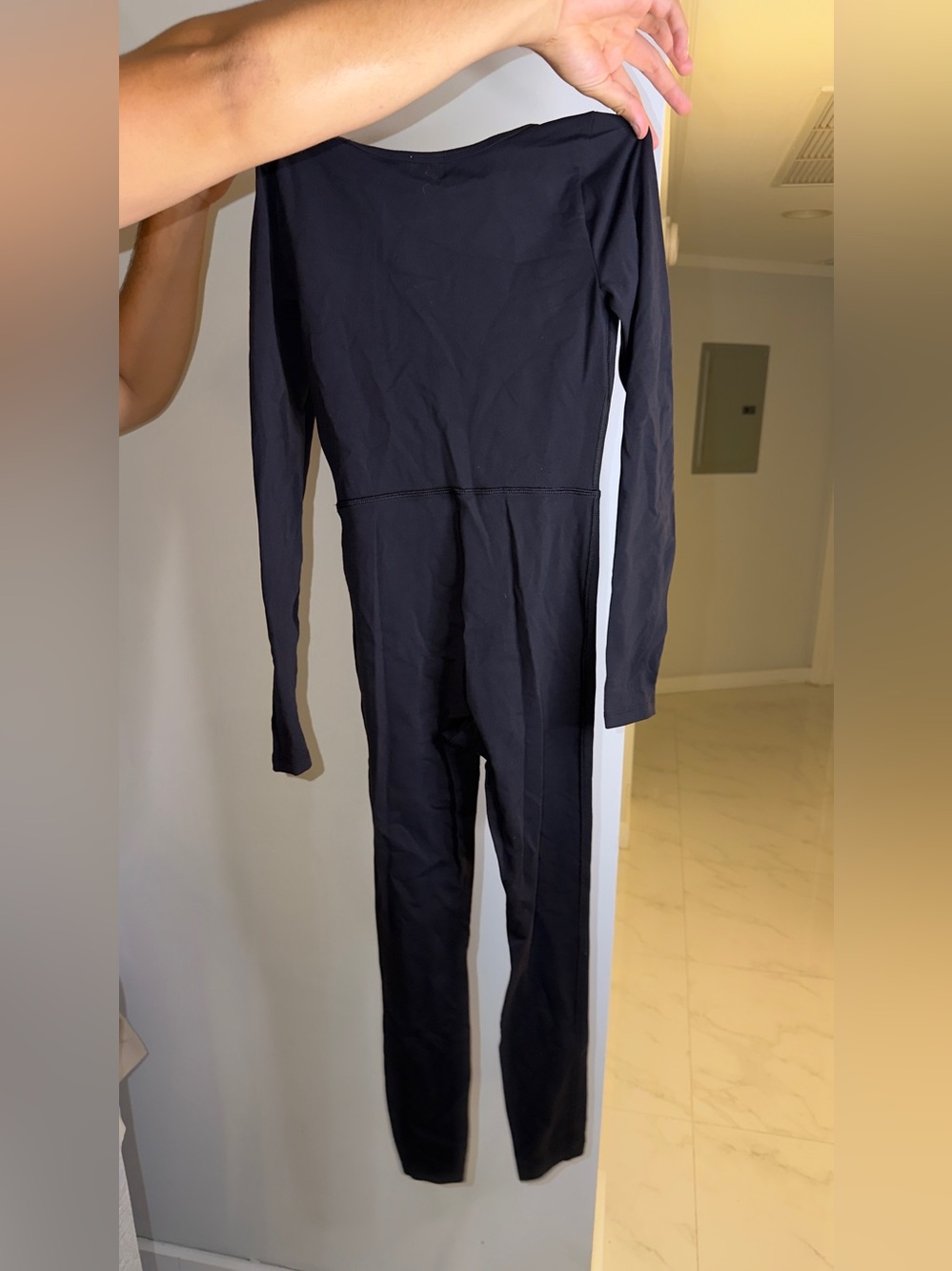 Aritzia Slim Black Long-Sleeve Jumpsuit